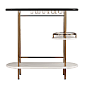 SEI Furniture Dagney Bar Table, 38-1/4"H x 40"W x 14"D, Black/White/Champagne 1 thumbnail image