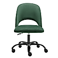 Eurostyle Alby Velvet Office Chair, Black/Green