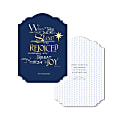 Personalized Designer Greeting Cards With Envelopes, Two-Sided, Die-Cut, 5 1/8" x 7 1/4", Jubilation, Box Of 25