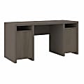 Bush Furniture Bristol Modern 63"W Computer Desk With Storage Cabinets And Shelves, Restored Gray/Thread Gray, Standard Delivery