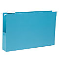 Smead® Hanging File Pocket With Tab, 2" Expansion, 1/5-Cut Adjustable Tab, Legal Size, Sky Blue, Box of 25