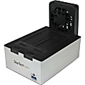 StarTech.com USB 3.0 Dual SATA Hard Drive Docking Station with integrated Fast Charge USB Hub UASP support and Fan - Black