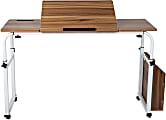 Mind Reader 44"W Adjustable-Height Over Bed Table Desk, White 1 thumbnail image