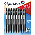 Paper Mate® InkJoy™ 300 RT Retractable Pens, Medium Point, 1.0 mm, Clear Barrels, Black Ink, Pack Of 24