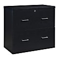 Office Star™ Alpine 30"W x 17"D Lateral 2-Drawer File Cabinet With Lockdowel™ Fastening System, Black 1 thumbnail image