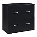 Office Star™ Alpine 30"W x 17"D Lateral 2-Drawer File Cabinet With Lockdowel™ Fastening System, Black