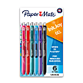 Paper Mate® InkJoy™ Retractable Gel Pens, Fine Point, 0.5 mm, Black Barrels, Assorted Ink Colors, Pack Of 6