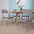 Flash Furniture HERCULES Series Double-Braced Metal Folding Chairs, Beige, Set Of 4 Chairs 1 thumbnail image