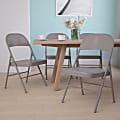 Flash Furniture HERCULES Series Double-Braced Metal Folding Chairs, Beige, Set Of 4 Chairs