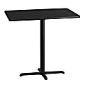 Flash Furniture Laminate Rectangular Table Top With Bar-Height Table Base, 43-1/8"H x 30"W x 42"D, Black 1 thumbnail image
