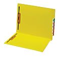 Office Depot® End Tab Fastener Folders With 2 Fasteners, Letter Size (8-1/2" x 11"), 2" Expansion, Yellow, Pack Of 25