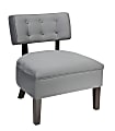 Ave Six Curves Button Accent Chair, Charcoal Velvet/Dark Brown