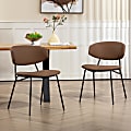 Glamour Home Benito Faux Leather Dining Accent Chairs, Brown/Black, Set Of 2 Chairs 1 thumbnail image
