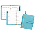 AT-A-GLANCE® Weekly/Monthly Faux Leather Fashion Starter Set Planner, 5 1/2" x 8 1/2", Teal