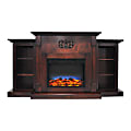 Cambridge® Sanoma Electric Fireplace With Built-In Bookshelves And Multicolor LED Flame Display, Mahogany 1 thumbnail image