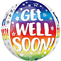 Amscan Get Well Foil Balloon, Circle, 16", Orbz Silver Rainbow 1 thumbnail image