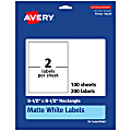 Avery® Permanent Labels, 94229-WMP100, Rectangle, 5-1/2" x 8-1/2", White, Pack Of 200