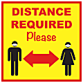Alliance Social Distance Floor Graphics, 12", Yellow, Distance Required, Set Of 25 Graphics