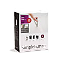 simplehuman® Custom Fit Can Liners, K, 30-45L/9-12G, White, Pack Of 50
