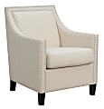New Ridge Home Goods Carmen Accent Chair, Beige 1 thumbnail image
