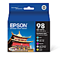 Epson® 98 Claria® Cyan, Light Cyan, Magenta, Light Magenta, Yellow High-Yield Ink Cartridges, Pack Of 5, T098920
