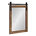 Uniek Kate And Laurel Cates Rectangle Mirror, 26-3/4”H x 19-1/2”W x 1-1/4”D, Rustic Brown
