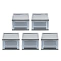 Iris® Stackable Storage Bins With Drawers, 5-13/16"H x 8-3/4"W x 12-3/4"D, Gray, Set Of 5 Bins 1 thumbnail image