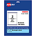 Avery® Permanent Labels With Sure Feed®, 94258-WMP50, Rectangle, 5" x 7", White, Pack Of 100 1 thumbnail image