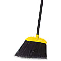 Rubbermaid Commercial Jumbo Smooth Sweep Angle Broom - Polypropylene Bristle - 0.66" Handle Diameter - 10.5" Overall Length - Black Metal Handle - 6 / Carton