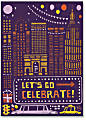 Viabella Birthday Greeting Card With Envelope, Let's Go Celebrate, 5" x 7" 1 thumbnail image