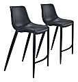 Zuo Modern Magnus Bar Chairs, Black, Set Of 2 Chairs