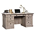 Sauder® Palladia 66"W Double-Pedestal Executive Desk, Split Oak