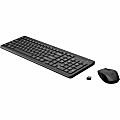 HP 330 Wireless Mouse and Keyboard Combination - USB Type A Plunger Wireless RF 2.40 GHz Keyboard - English (Canada) - USB Type A Wireless RF Mouse - 3 Button - AAA - Compatible with PC