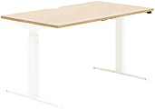 Allermuir Slide Electric Height-Adjustable Standing Desk, 29"H x 54"W x 30"D, Oak/White