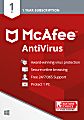 McAfee® AntiVirus, For 1 PC, Antivirus Internet Security Software, 1-Year Subscription, Product Key