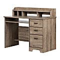 South Shore Versa 45"W Computer Desk With Hutch, Weathered Oak 1 thumbnail image