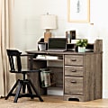 South Shore Versa 45 W Computer Desk With Hutch Weathered Oak - Office ...