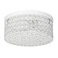 Elegant Designs Elipse Crystal 2-Light Round Flush-Mount Ceiling Fixture, 12"W, White
