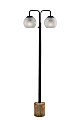 Adesso Stockton 2-Light Floor Lamp, 60-1/4”H, White Glosted Glass Shade/Travertine Base 1 thumbnail image