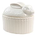 Martha Stewart Stoneware Sculpted Bunny Covered Oval Baker, 9”, Cream 1 thumbnail image