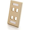 C2G 4-Port Single Gang Multimedia Keystone Wall Plate - Ivory