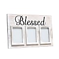 Elegant Designs 3-Photo Collage Picture Frame, 12" x 18", Whitewash