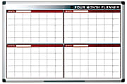 MasterVision® 4-Month Non-Magnetic Dry-Erase Whiteboard Planning Board, 36" x 24", White Steel Frame