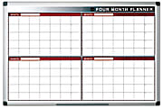 MasterVision® 4-Month Non-Magnetic Dry-Erase Whiteboard Planning Board, 36" x 24", White Steel Frame 1 thumbnail image