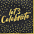 Amscan Happy Birthday Lunch Napkins, 6-1/2" x 6-1/2", Black/Gold, Pack Of 16 Napkins 1 thumbnail image