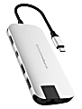 Targus® Sanho Hyperdrive SLIM 8-in-1 USB-C Hub, 3/8"H x 1-15/16"W x 10-5/16"D, Silver, HD247B-SILVER 1 thumbnail image