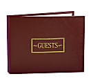 Taylor Party And Event Guest Book, 5-3/4" x 7-3/8", Burgundy/Gold