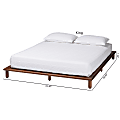 Baxton Studio Alivia Mid-Century Modern Bed Frame, King, 7-1/2”H x 82-5/16”W x 86-5/8”D, Walnut Brown