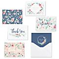 Custom Thank You Card Assortment With Blank Envelopes, Blush Floral, 4-7/8" x 3-1/2", Box Of 36