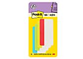 Post-it® Notes Durable Filing Tabs, 3" x 1-1/2", Assorted Colors, 6 Flags Per Pad, Pack Of 4 Pads